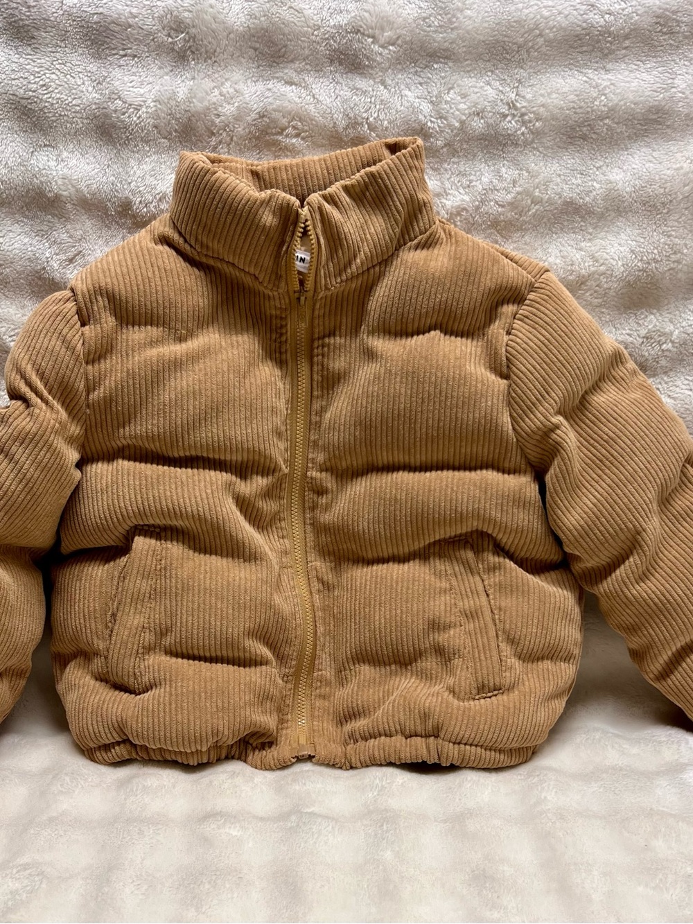SHEIN Kids Corduroy Puffer Jacket - Tan. NWOT